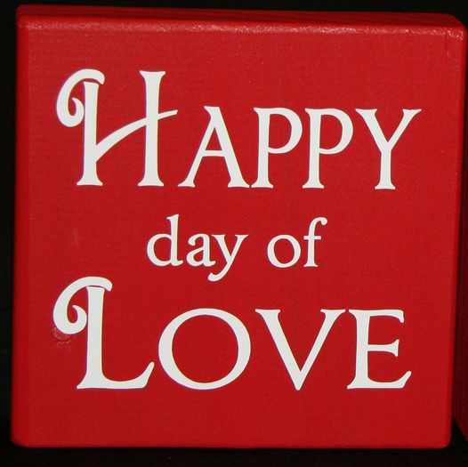 Image of red box with words Happy day of Love